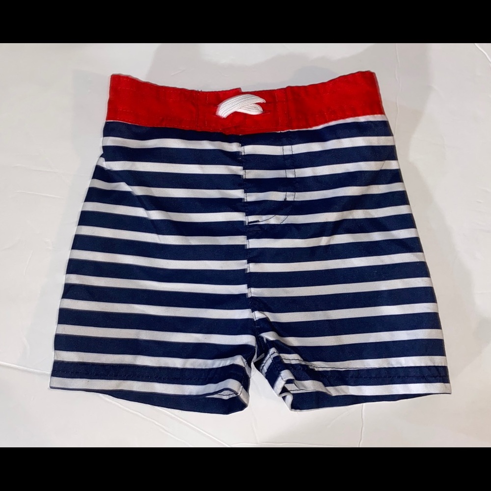 Target Baby Boy Swim Trunks Red White Blue stripe